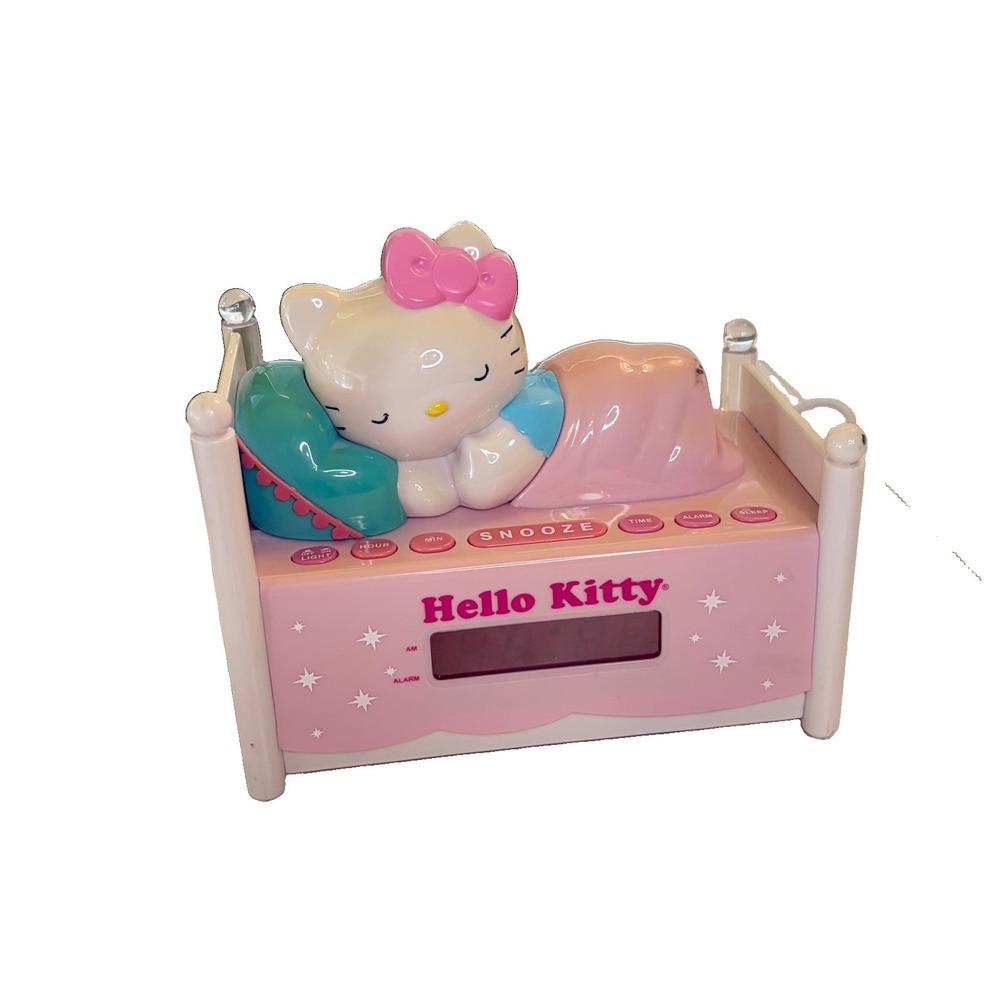 Hello Kitty Sleeping Bed Digital Alarm Clock Radio KT2052P Night Light 2013